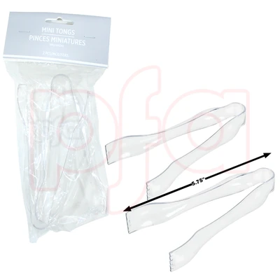 AMS-431657.86, Amscan Mini Tongs 7.75" 2-Pack Clear, 192937438411