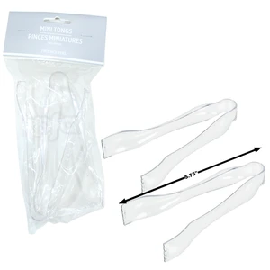 AMS-431657.86, Amscan Mini Tongs 7.75" 2-Pack Clear, 192937438411