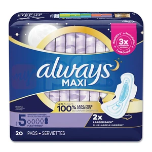 ALW-17902, Always Maxi 20ct Size 5 Overnight 2X w/Wings, 037000179023