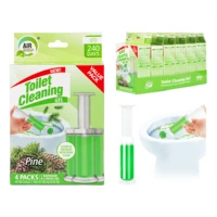 60133, Toilet Cleaning Gel 4 Pack Clean Pine Scent 6.43oz with 56 Stamps - Air Fusion, 191554601338