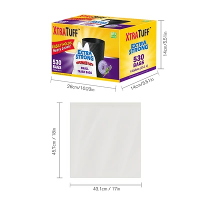 30163, XtraTuff Extra Strong Small White Trash Bags 4Gal 530CT - Lavender, 191554301634