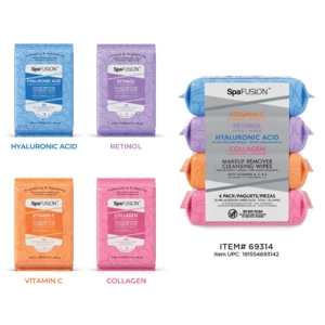 69314, Spa Fusion make up remover cleansing wipes 4 pack, 191554693142