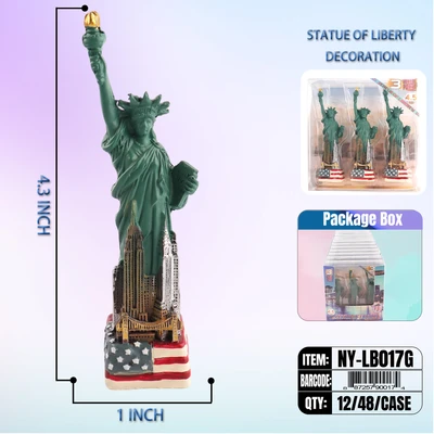 NY-LB017G, STATUE LIBERTY Green (4.5") 3/Set/Pk, 887257900174