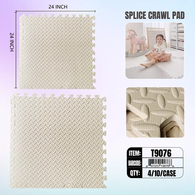 T9076, Plastic Puzzle Floor Mat Grey 4/Set, 887257190766