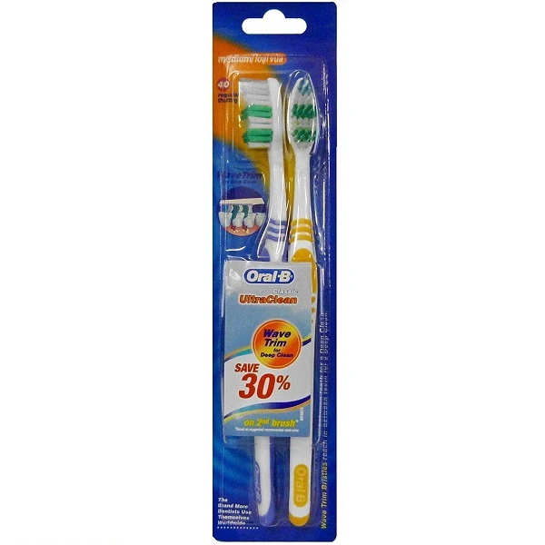 OB2CS, Oral-B Toothbrush 2PK Classic Ultraclean Soft, 4902430782265