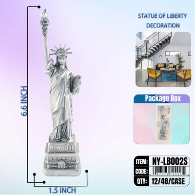 NY-LB002S, STATUE OF LIBERTY Silver (6.6"), 887257900020