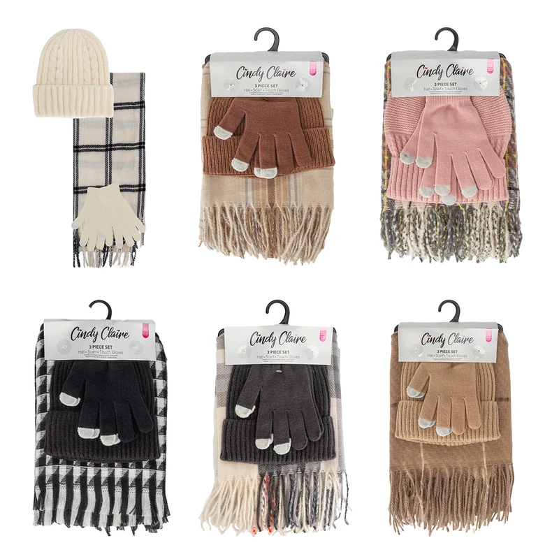 Cindy Claire 3pcs Women's Set Hat+Scarf+Gloves