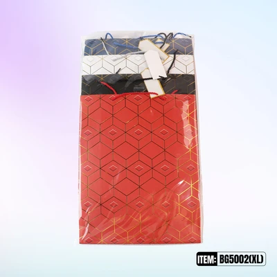 BG5002-XL, BG Gift Bags XL x4 Assted. 12.2"x4.7"x15.7", 887257150043