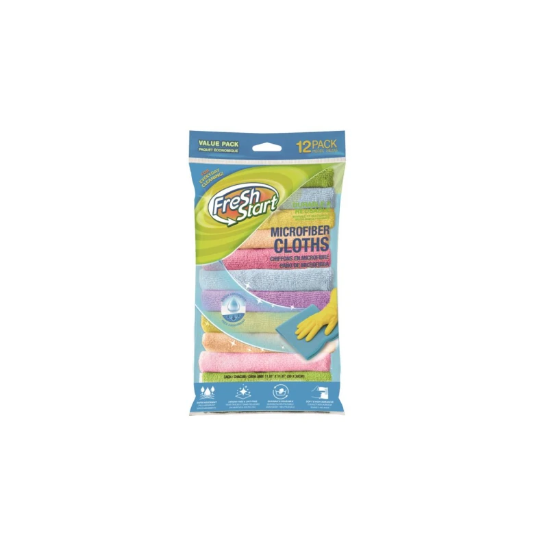 Fresh Start Microfiber Cloths 11.8*11.8in 12pk