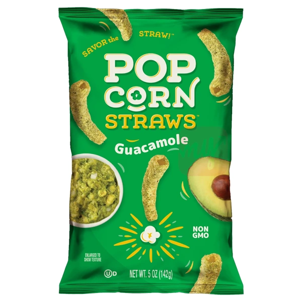 POPS-GC, Popcorn Straw 5oz (142g) Guacamole, 850035082720