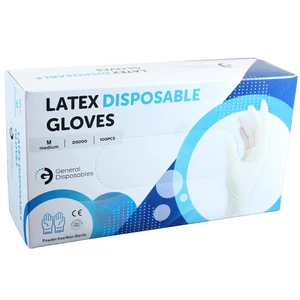 GDLG-M, General Disposables Latex Gloves 100Count White MEDIUM, 810106830230