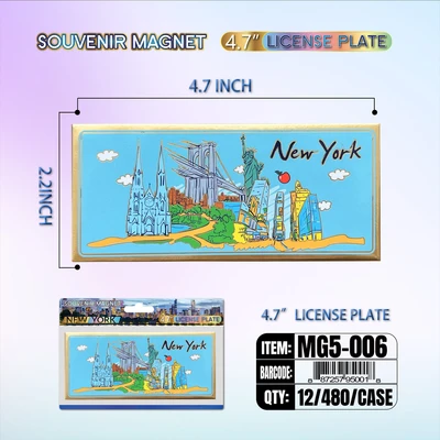 MG5-006, NY Souvenir Metallic Magnet 4.7"x2.2", 887257950063