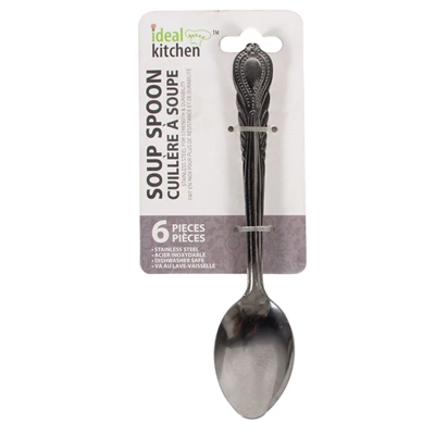 56330, Ideal Kitchen Stainless Steel 6PK Soup Spoon, 191554563308