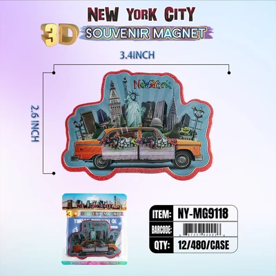 NY-MG9118, NY Souvenir 3D Magnet, 887257991189