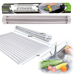 38144, Ideal Kitchen Roll-up Silicone Sink Rack 13x20.5in, 191554381445