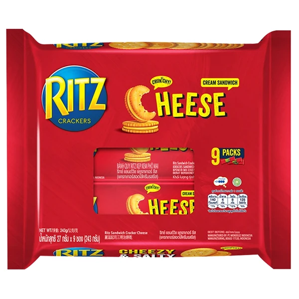 RS27CS, Ritz Sandwich 27g 9PK Cheese, 7622210718358