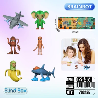 G2545B, Fashion Brainrot 6 Style Assorted 6/PK  36PK/CS, 887258000095