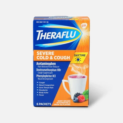 TMS6TL, Theraflu Multi-Symptom Severe Cold Green Tea & Honey Lemon flavors 6ct, 300676426068