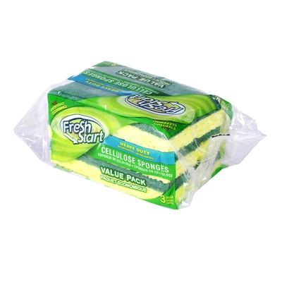 32219, Fresh Start Heavy Duty Cellulose Sponges 3pk, 191554322196