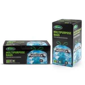 ST-30213, Drawstring Trash Bag Flex 33 Gal 24CT Clear Blue - Scotts, 191554302136