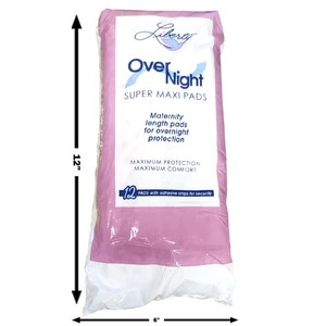 LIB12MAXI, Liberty Super Maxi Pads 12 Count Overnight, 0110653160000013