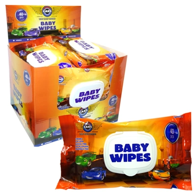 DF84658, Baby Wipes 40CT PDQ Cars, 706098846581