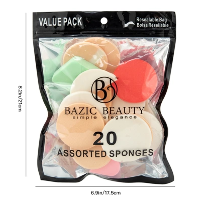 20001, Bazic Beauty Make-up Blender Sponge 20pk Colors, 191554200012
