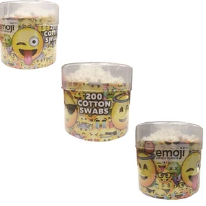 OR-97317, Emoji Cotton Swabs 200CT Drum, 602401973176