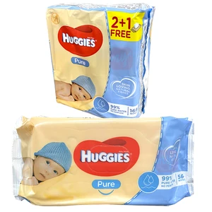 H56P-12, Huggies Wipes 56CT Pure (12), 5029053550039