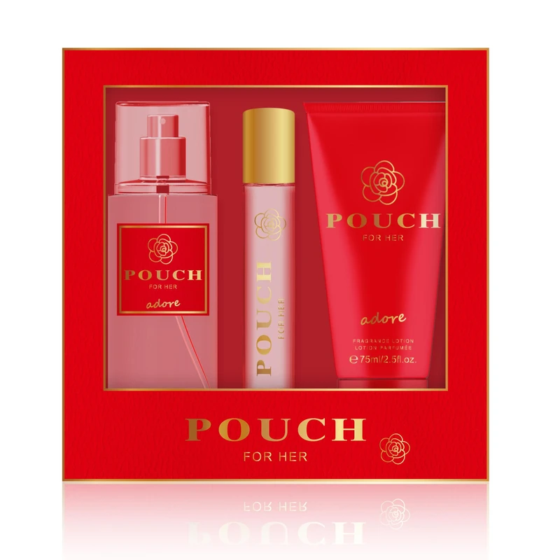 Women's 3pcs Gift Set POUCH ADORE 8ml/0.27fl.oz EDP 75ml/2.5fl.oz Body Mist 75ml/2.5.oz Body Lotion