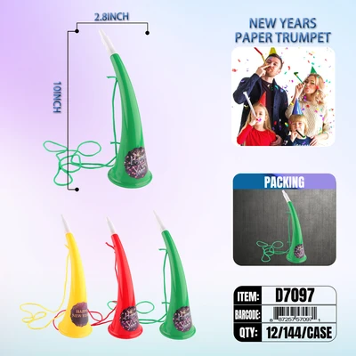 D7097, New Year Plastic Horn, 887257570971