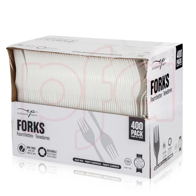 38081, Elegance Party Plastic Fork 400ct, 191554380813