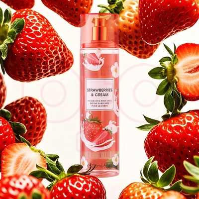 88623, Fragrance Body Mist 8 oz/236 ml Strawberries & Cream for Women - United Scents, 191554886230