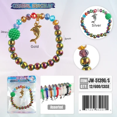 JW-5139, Crystal Bracelet Random Color, 887257850011