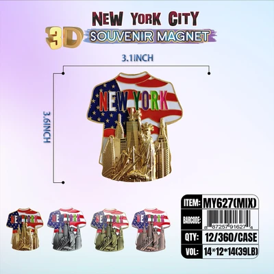 MY627, New York Souvenir M. Metal Magnet, 887257916274