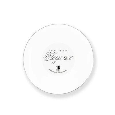 36218, Elegance Plate 6.3" White + Rim Stamp Silver, 191554362185