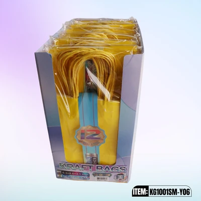 KG1001SM-Y06, Kraft Bags SM.Yellow 8.6"x6.3"x3.1", 887258100061
