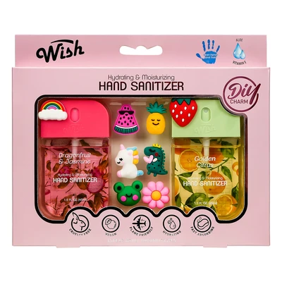 60423, 1.5 oz Hand Sanitizer Spray Travel Size (Set of 2) , (4 fragrance variants) Violet Plum/Vanilla Sweet/Coconut Salted/Dragonfruit Golden — Wish, 191554604230