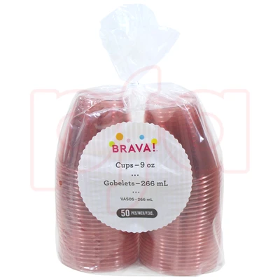 AMS-350741.164, Amscan Brava 9oz Plastic Tumbler 50 Pack Mauve, 192937522899