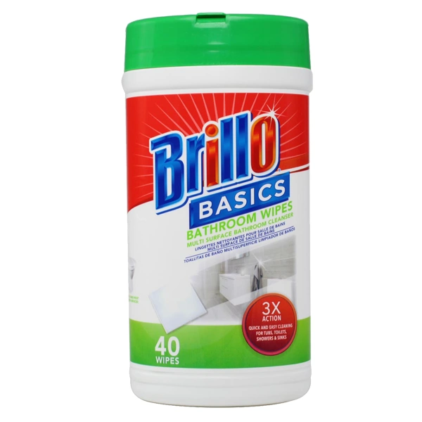 BB-28106, Brillo Wipes 40ct Bathroom Cleaner, 810020281064