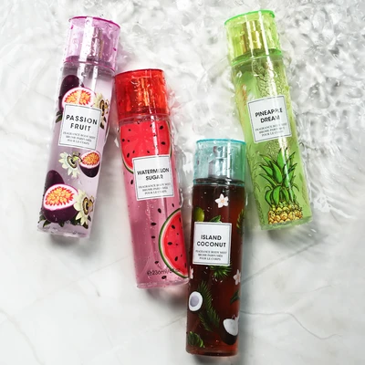 88819, Women's Body Mist Display 8 oz/ 236 ml Love Of Paradise, 4 Scents Island Coconut/Passion Fruit/Pineapple Dream/Watermelon Sugar - United Scents