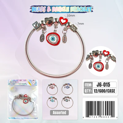 J6-015, BANGLE & BEADS BRACELET, 887257840012