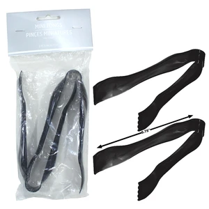 AMS-431657.10, Amscan Mini Tongs 7.75" 2-Pack Black, 192937438435