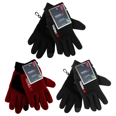 11276, Thermaxxx Fleece Gloves Ladie's Leather Palm w/ Touch, 191554112766
