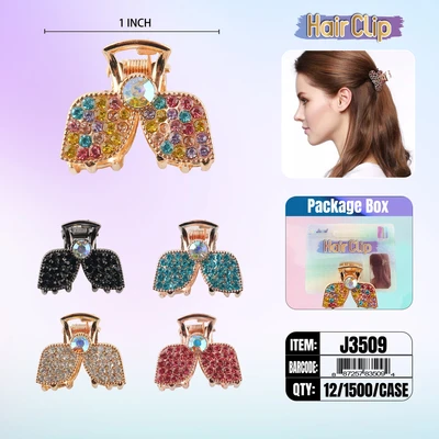 J3509, Hair Clip 1″ Inch with Diamond Assorted, 887257835094