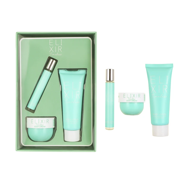 Women's 3pcs Set ELIXIR Timeless 8ml EDP 50ml Body Lotion 30ml Body Butter