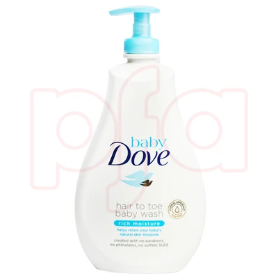 DBW591-R, Dove Baby Head to Toe Wash 591ml 20oz Rich Moisture, 4800888208989