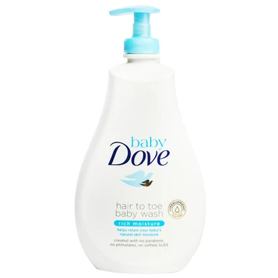 DBW591-R, Dove Baby Head to Toe Wash 591ml 20oz Rich Moisture, 4800888208989