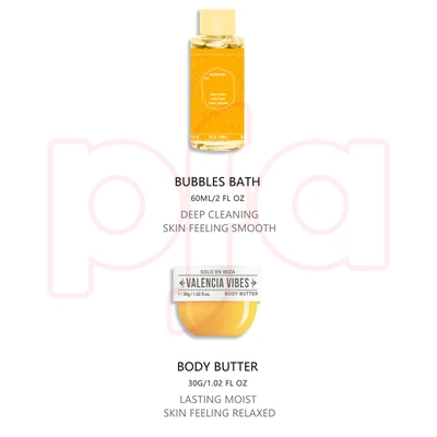 89465, Solo Valencia Vibes 32 Women's 3pcs Bag Set 1.02 oz Body Mist 2 oz Bubble Bath 1.02 oz Body Butter, 191554894655