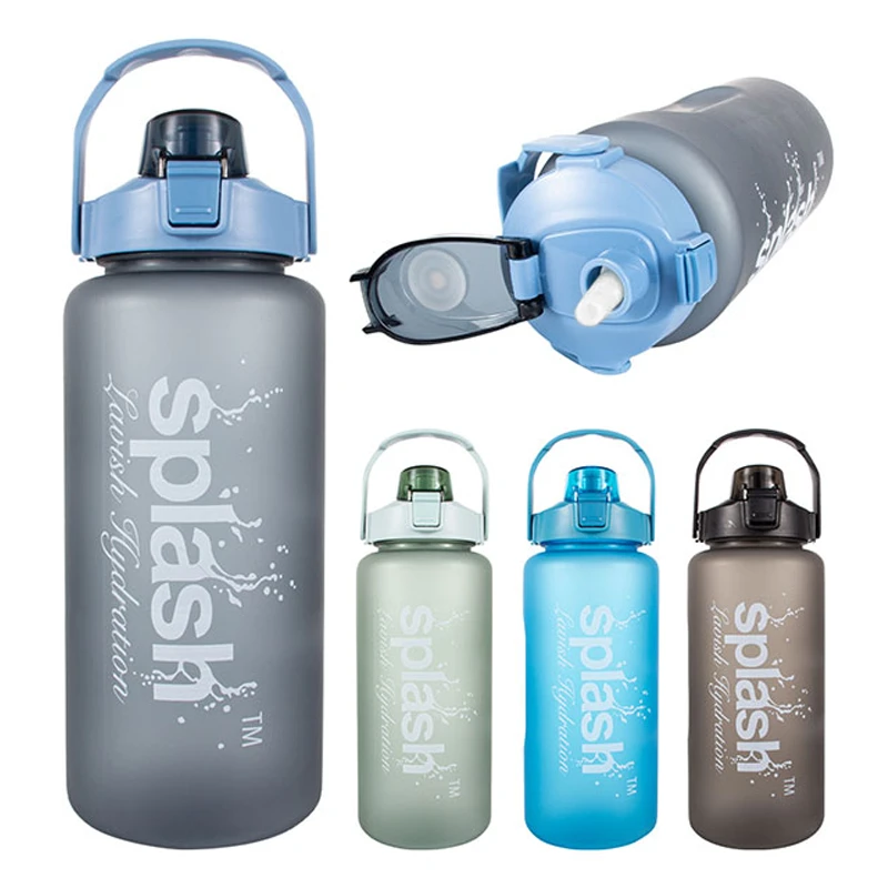 Splash Plastic Sports Bottle 67.6oz Flip Cap w/ Lock & Handle